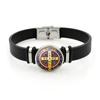 Benedict Saint Elegant Medal Adjustable Bracelet Stylish Black Leather Jewelry Gift Unisex
