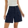 Women's Casual High Waist Solid Color Elastic Waist Shorts