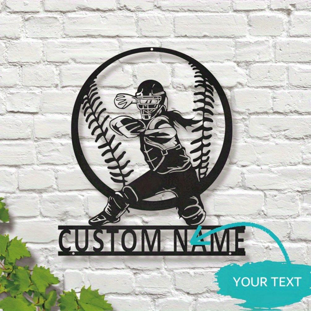 Metal Wall Art Softball Player Gift Personalized Dorm Decor Custom Sign Wall Sculpture