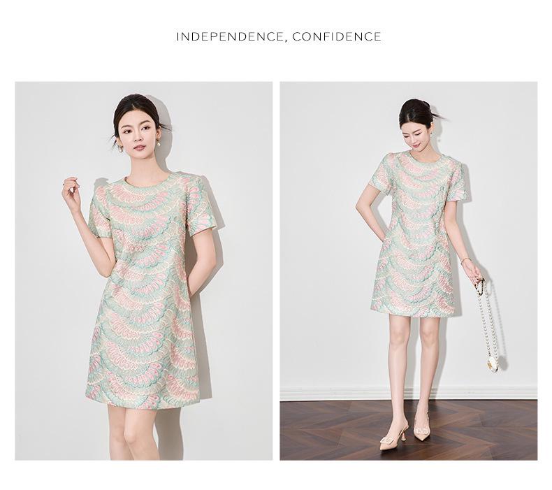 Summer Style Women's Slimming Dress - High-Quality Organza with Sparrow Feather Embroidery
