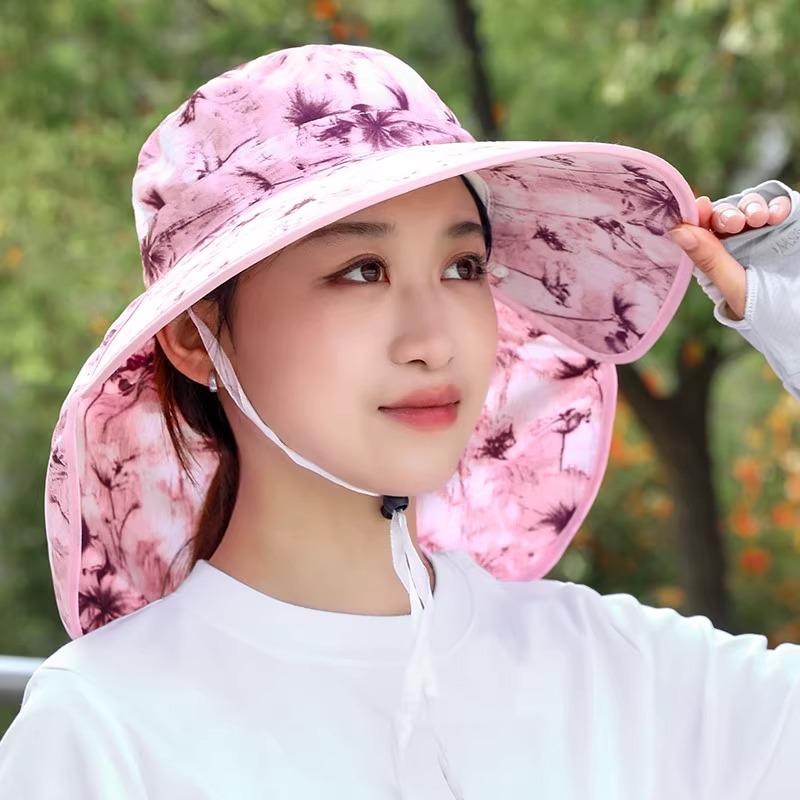 Women's Breathable Anti-UV Sun Hat with Large Brim, Face & Neck Protection - Perfect for Cycling, Outing, Tea Picking & Summer Activities