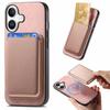 B2 For iPhone 16 Case Detachable Magnetic Card Bag Leather+TPU Phone Cover