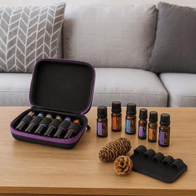 Estuche para Aceites Esenciales de 12 Ranuras a Prueba de Golpes Capacidad de 10 ML Bolsa de Almacenamiento para Aceites Esenciales Conveniente Bolsa de Almacenamiento de Aromaterapia de Cáscara Dura