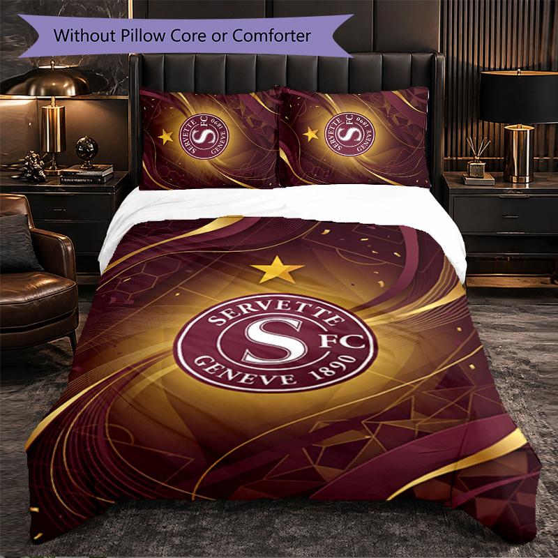 Biancheria da Letto a Tema Servette FC Set 3 Pezzi Copripiumino Biancheria da Letto Decorativa Per Camera da Letto di Adolescenti Decorazione per la Casa