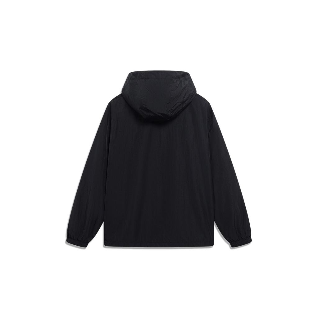 Li-Ning Sports Fashion Series Letter Print Woven Half-Zip Hooded Jacket Unisex Jackets Black AFDT525-1