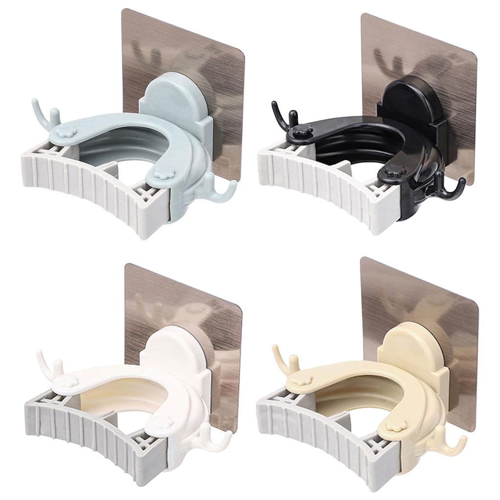 Buy Broom Stick Holder Wall Mounted Adhesive Mop Clip Kit Non Slip Up to 2kg at affordable