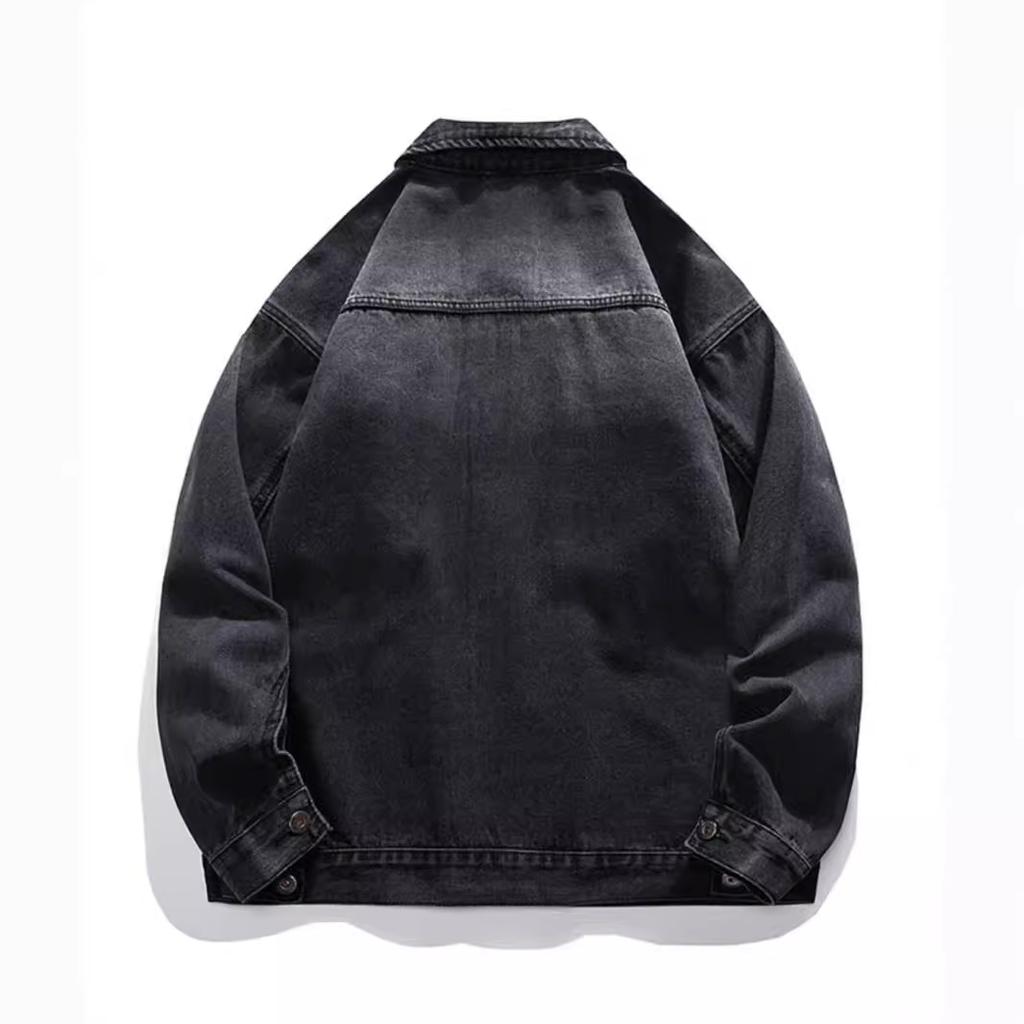 Vintage Denim Jacket Men'S Early Spring American Tooling Fashion Pocket Jacket Top