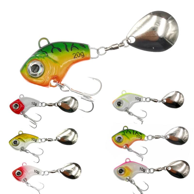 Cyclone 3 Metal VIB Bass & Mandarin Fish Lure with Spinning Slider, Long Cast, Enhanced Blood Bar & Treble Hook.