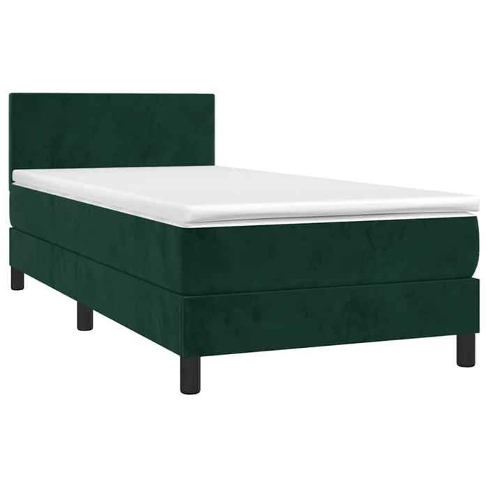 Maison Exclusive - Sommier à lattes de lit avec matelas et LED Vert foncé 80x200cm