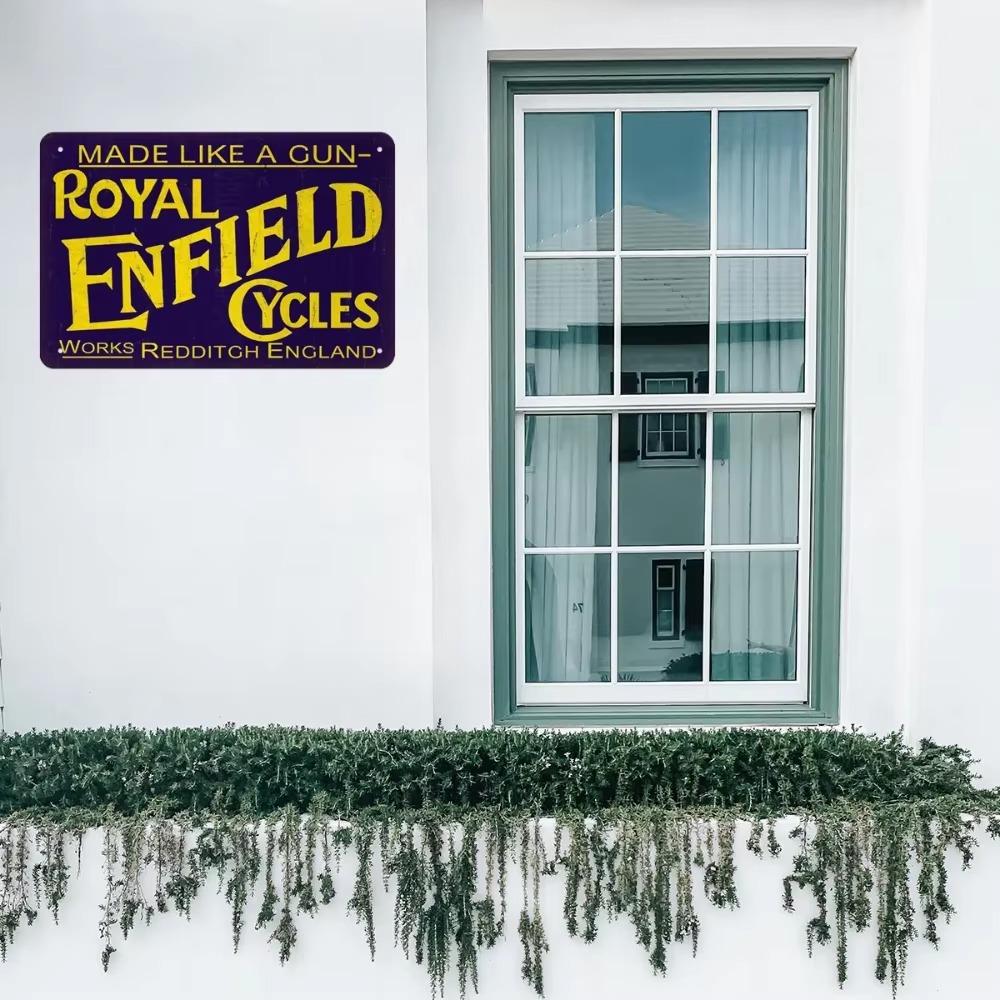 Faça uma Declaração com a Royal Enfield: Uma Placa de Metal Vintage Imperdível para Cada Espaço Consciente da Decoração