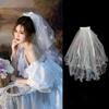 Butterfly Wedding Veils with Clip White Veil New Mesh Tulle  Bridal Veils Headdress Accessories