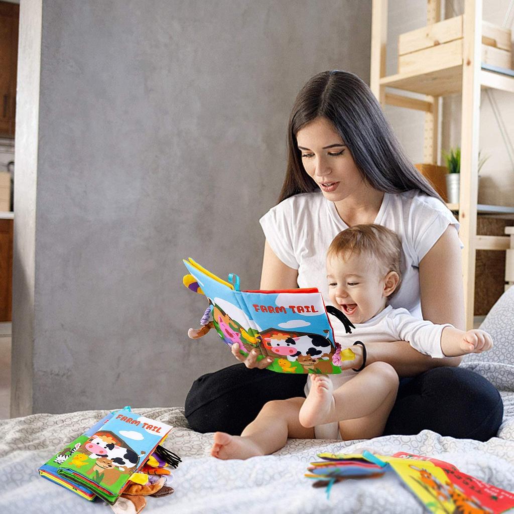 2-Pack Baby Cloth Book, Baby Soft Cloth Book, Baby Early Education Book, Washable, Children's Educational Cloth Toy