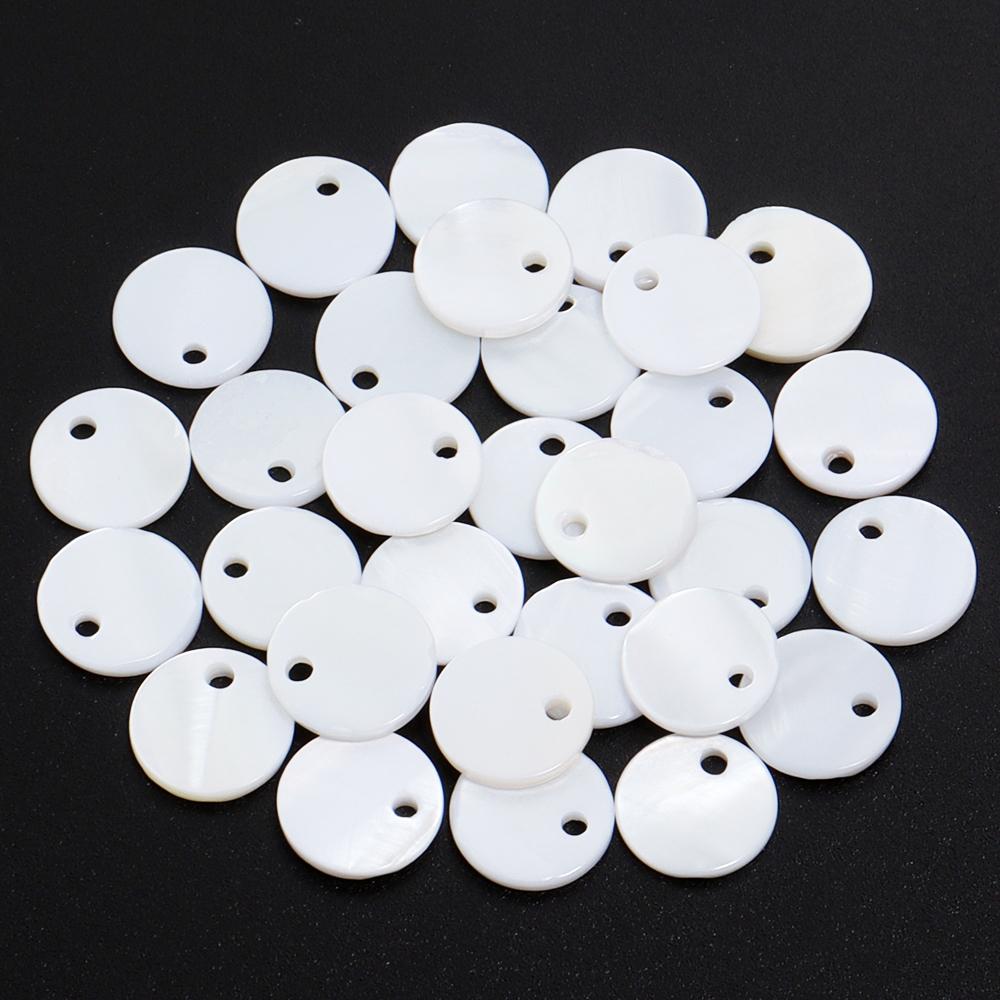 5-30pcs/lot 8-30mm Natural Shell Disc Pendant White Flat Round Charms For Jewelry Making DIY Handmade Necklace Earring Accessory