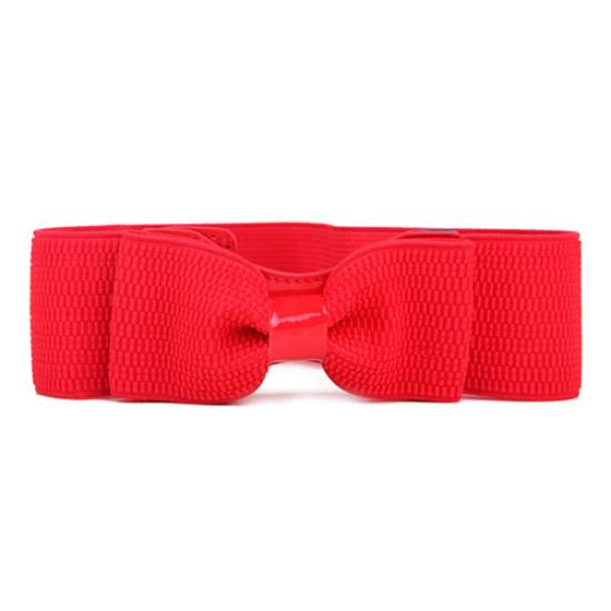 Fashion Lady Wide Elastic Bowknot Waist Belt Dress Waistband Accessory Gift