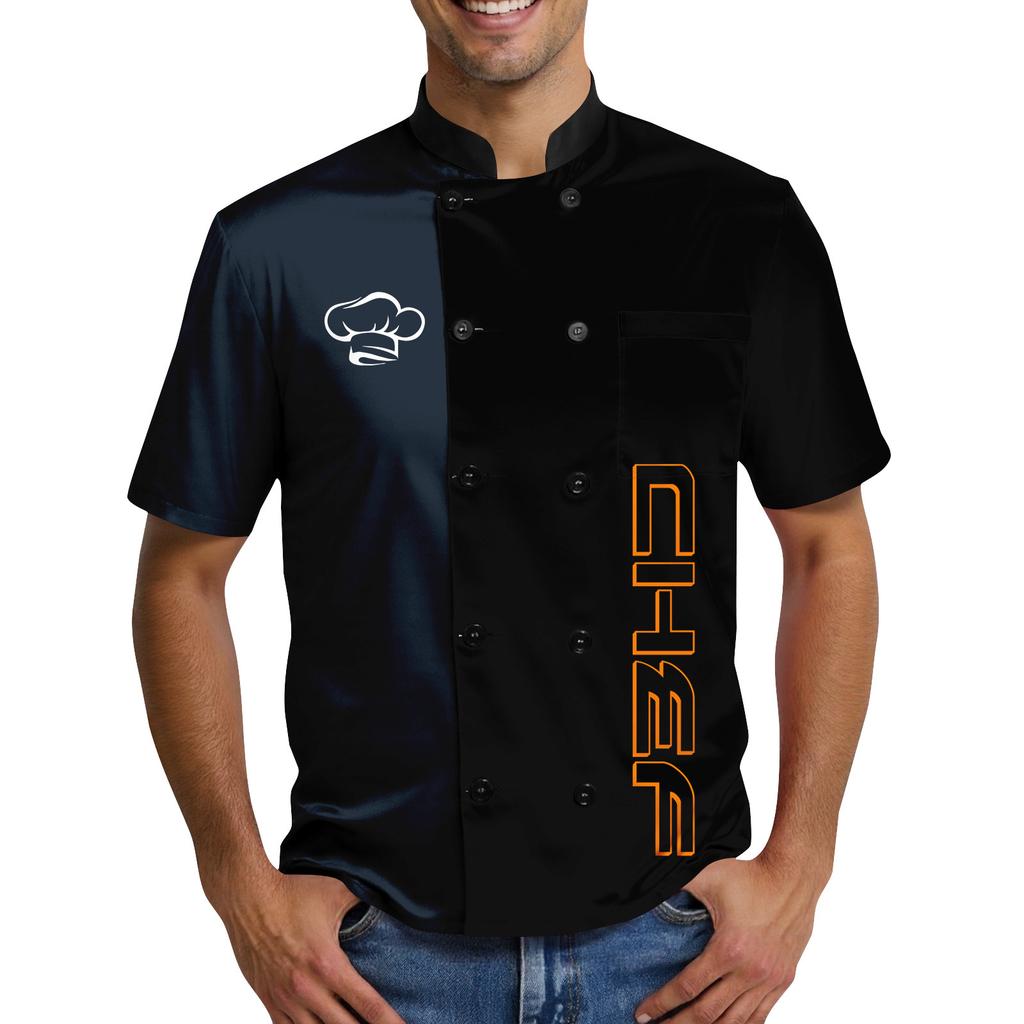 Pánská kuchařská uniforma Populární Chef Print Elements