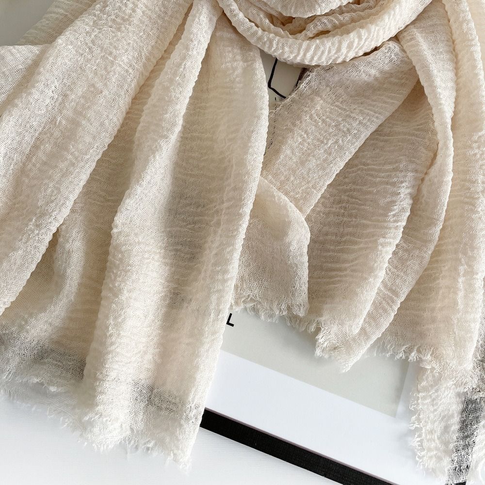 Big Size Turban Shawl Crinkle Plain Scarf New Hijab Scarf