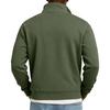 Men's Casual Stand-Up Collar Long-Sleeve Top Solid Color Button-Down Sweatshirt