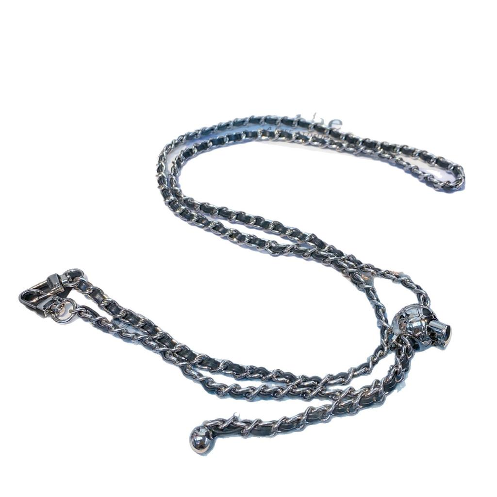 Crossbody Metal Leather Phone Chain Adjustable Long Phone Lanyard Creative Style High-end Feel Hanging Chain Wearable