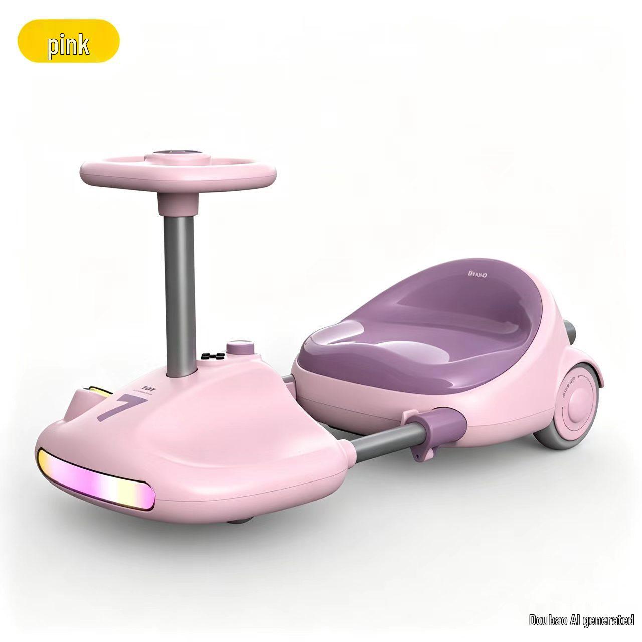 Anti-Rollover Wiggle Car Toddler Walker for Children Ages 1-8 розовый