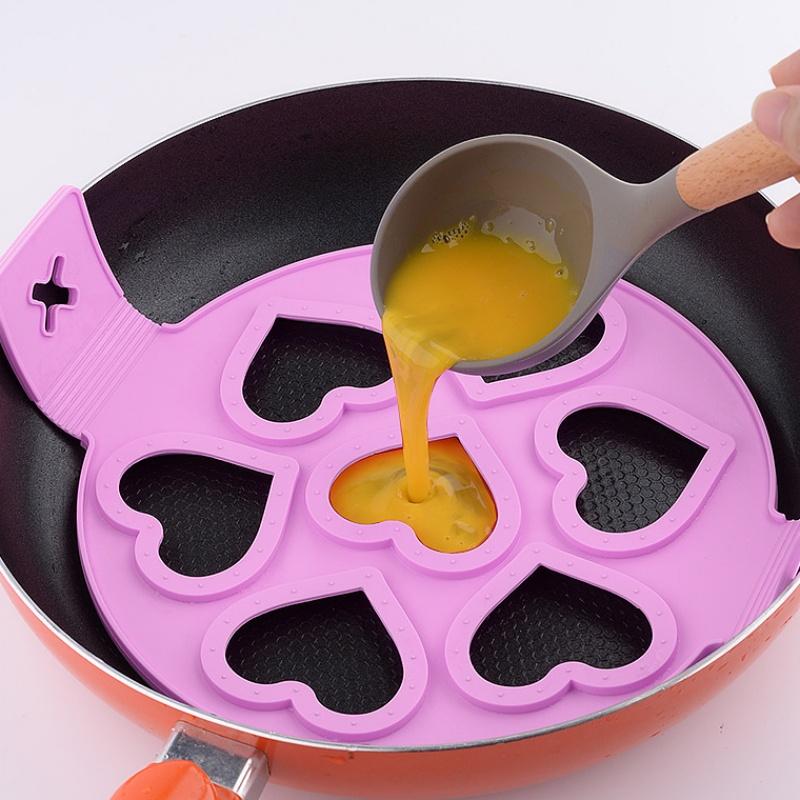 Silicone Egg Frying Mold Egg Pancake Ring Nonstick Soufflé Making Mould Reusable Pancake Maker Cooking Tools Kitchen Accessories
