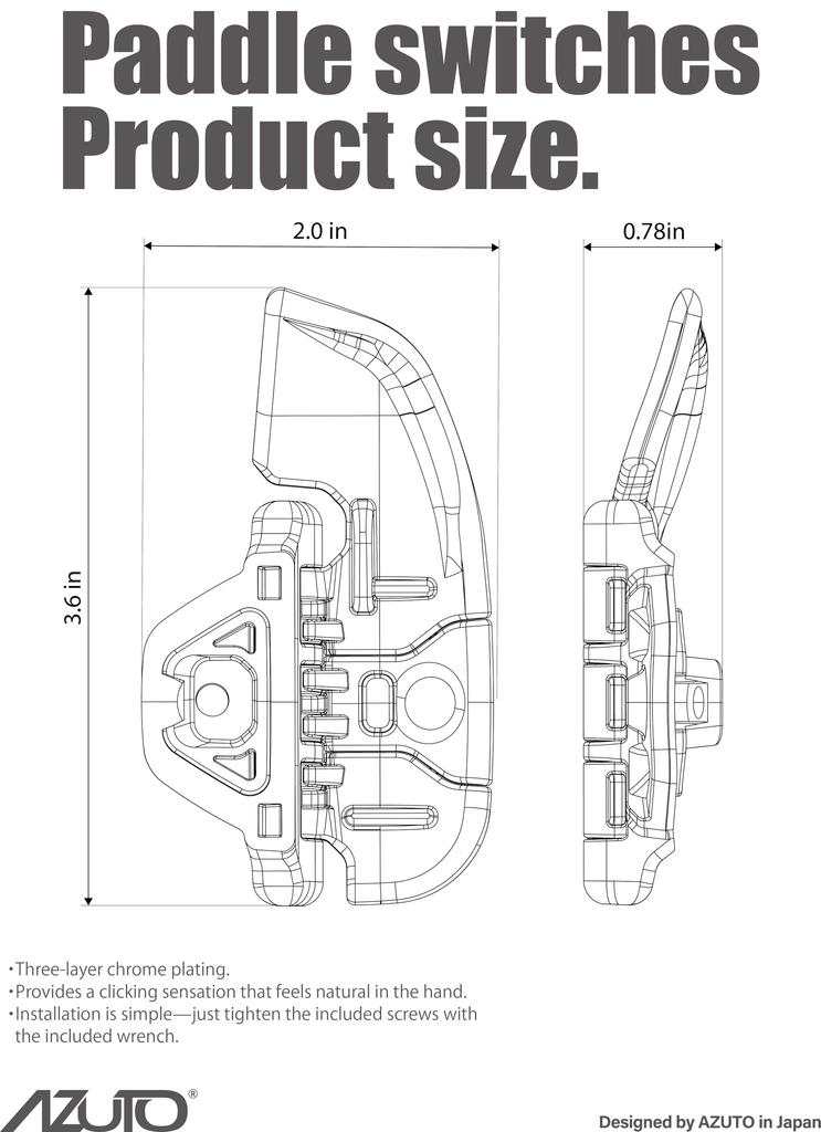 AZUTO Jeep Wrangler Paddle Switch Part (Seiko Sangyo) / Number MHG-048