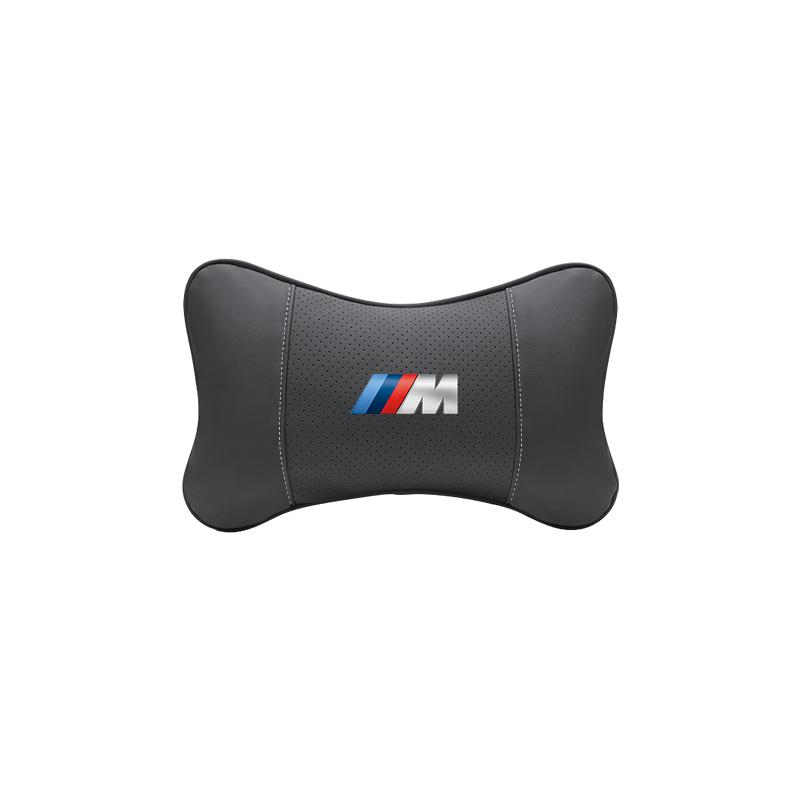 M logo Car Valve Cap Auto Seat Headrest Leather Neck Pillow Head Support For BMW X1 X2 X3 X5 X4 X6 X7 iX3 F20 F10 F07 E70 E46 FY6
