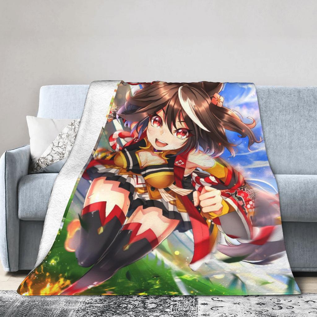 Uma Musume Pretty Derby Blanket Velvet Winter Multifunction Warm Throw Blanket for Bedding Office Bedspreads