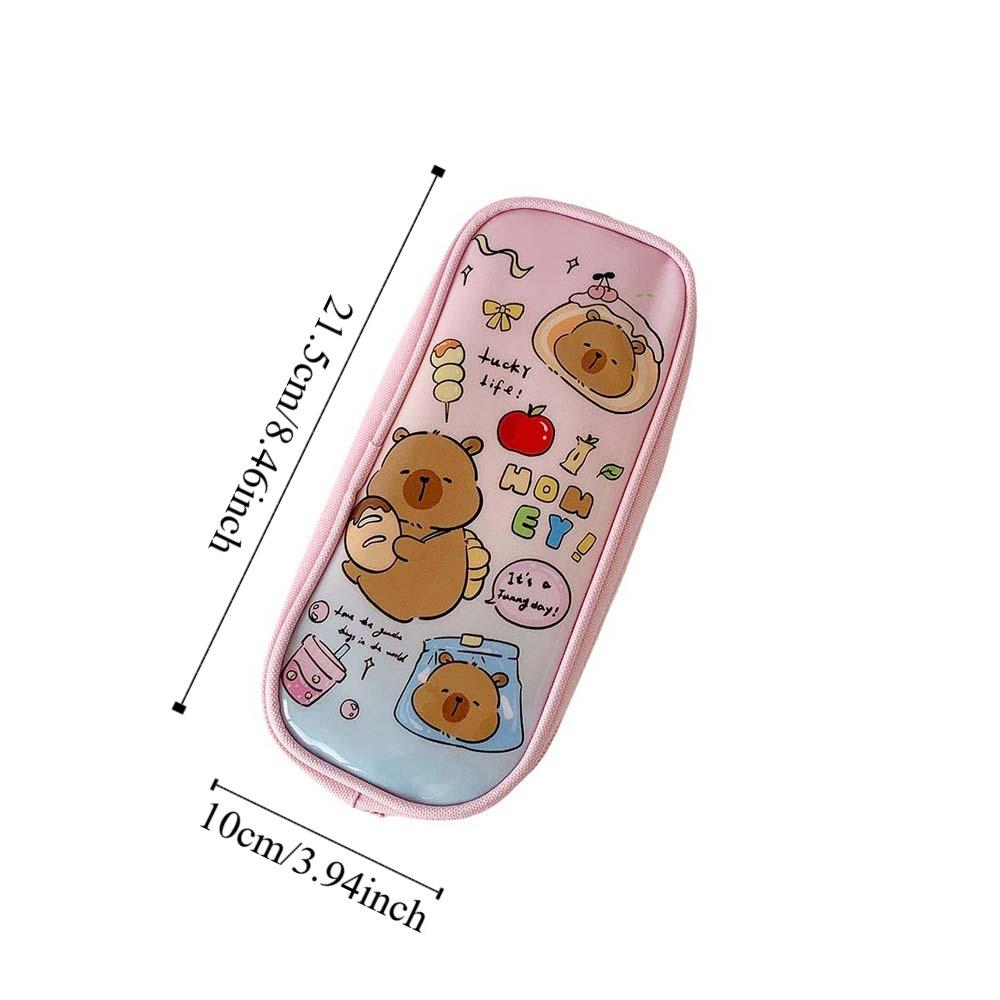 Large Capacity Capybara Pencil Case Desktop Storage Cartoon PVC Pencil Pouch  Children