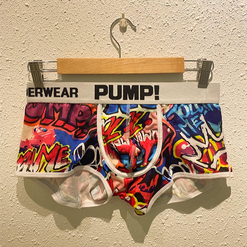 Temu Graffiti Print Men's Boxer Briefs - Cool, Breathable & Comfortable (MP225)