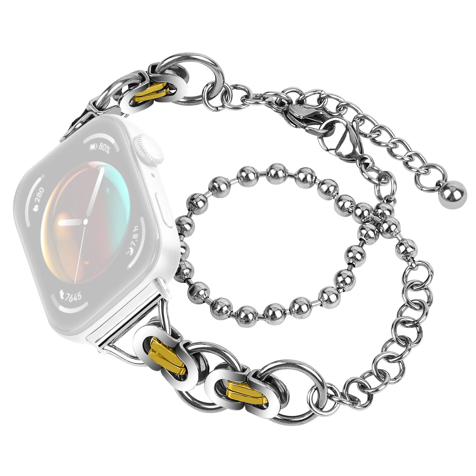 

For Huawei Watch Fit 3 Metal Wrist Band Electroplating Watch Strap Gold Silver