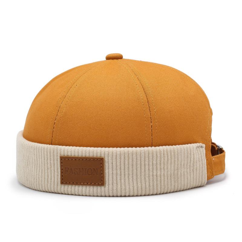Cappello da Marinaio Cappelli Senza Visiera Berretto Berretto Cappello Per Uomo Donna Velluto a Coste Stile Retro Polsino Arrotolato Cappello da Porto