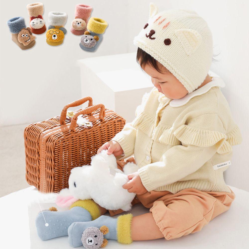 

Baby Winter Non-Slip Anti Slip Floor Socks Soft Cotton Socks Cartoon Doll Socks Animal Baby Socks yellow-XS