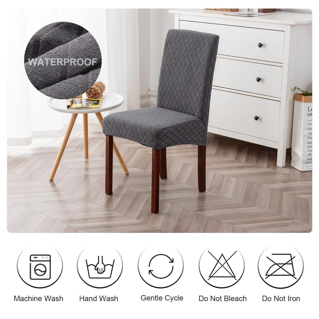 Waterproof Parallelogram Jacquard Dining Chair Cover