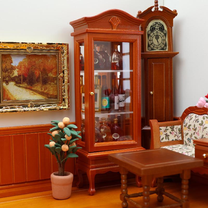 1:12 Păpușă Simulare Dulap de Lemn de Afișare Model Dulap Miniatură Casă de Păpuși Mobilier Decor Jucărie Casă de Păpuși