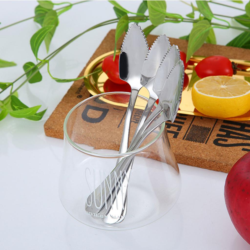 Stainless Steel Grapefruit Spoon for Citrus Fruit Watermelon Dessert Spoon Serrated Edge Ice Cream Dessert Spoon Kitchen