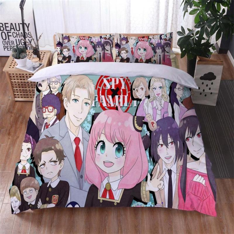 3D Anime SPY×FAMILY Anya Forger Comforter Bedding Sets Full Size Cartoon Duvet Cover Queen King Size Quilt Cover Pillowcase Set