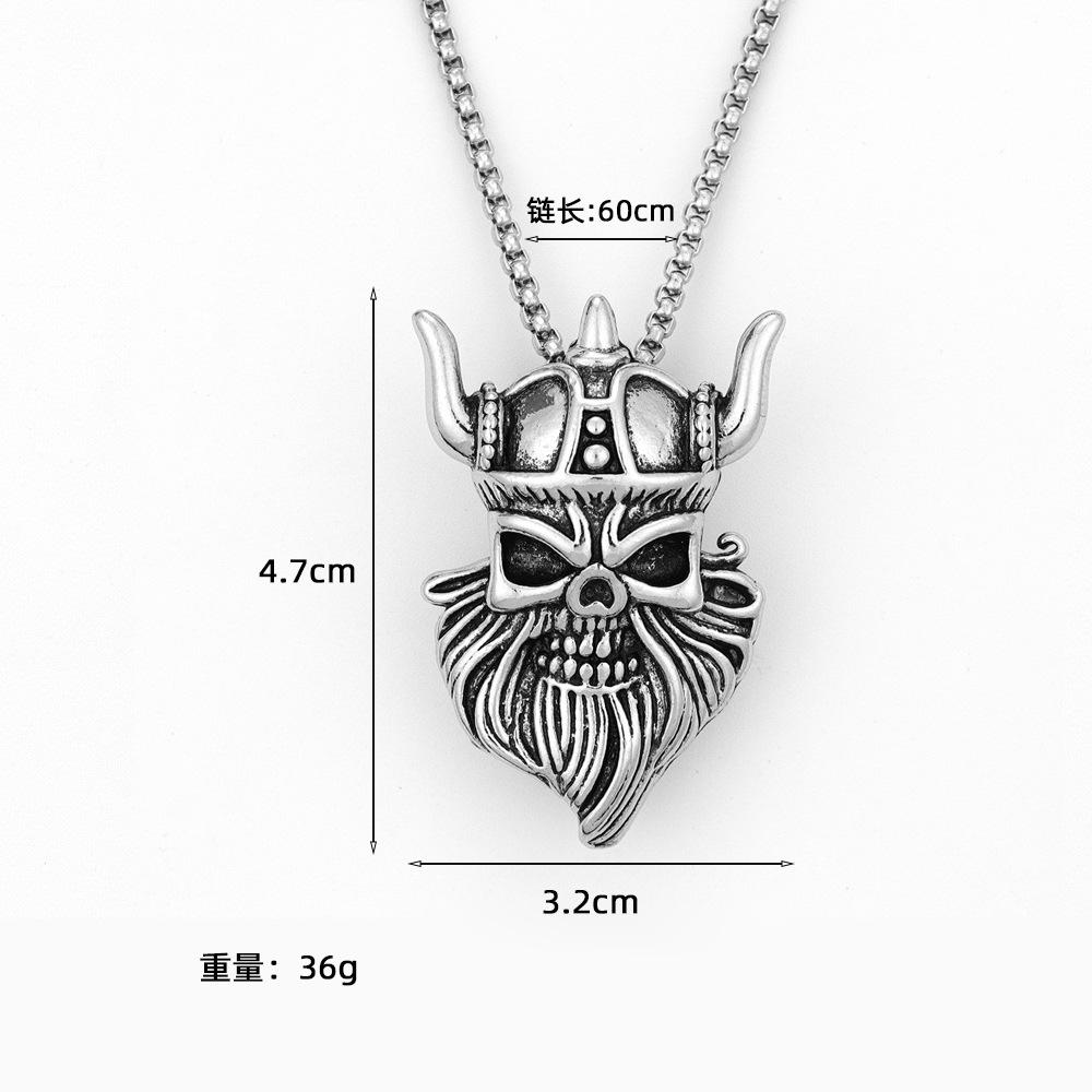 New Jewelry God of War Men's Pendant Punk Viking Warrior Retro Old Pendant Necklace