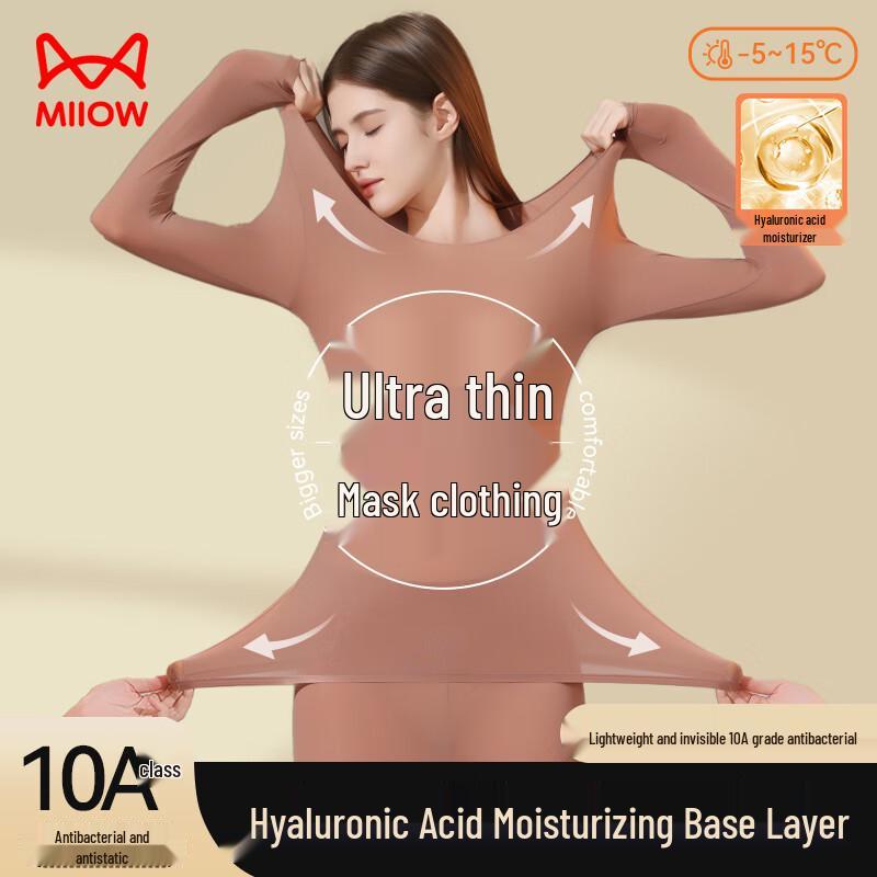 

Mao Ren Women s Seamless Bare-Feel Thermal Base Layer Set XL