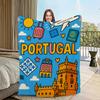 Flannel warm art comfort vintage soft plush blanket Lisbon for portugal sofa living room fashion office girl bedroom travel gift