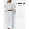 Casual Versatile Long Sleeves Single Breasted Cut Out Embroider Short Shirt 8741022