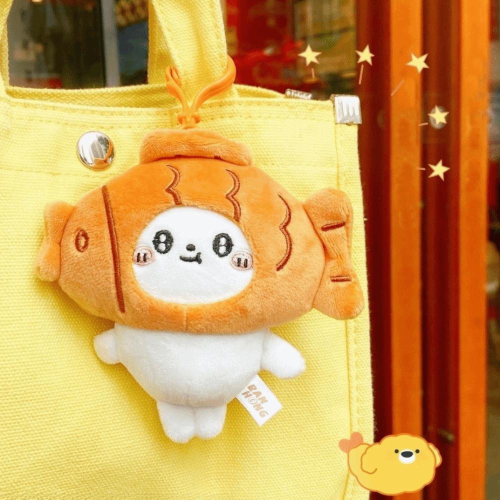 Cocoa Cat Snapper Head Keychain Japanese Style Doll Pendant Soft Schoolbag Pendant