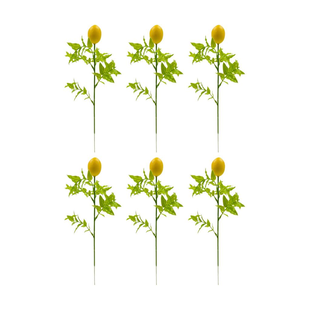 Sztuczne kwiaty, Dekoracyjne kompozycje kwiatowe z rzodkiewką wielkanocną i cytryną, Odpowiednie na domowe przyjęcie, do wazonu, jako centralne elementy dekoracyjne, 6 szt.