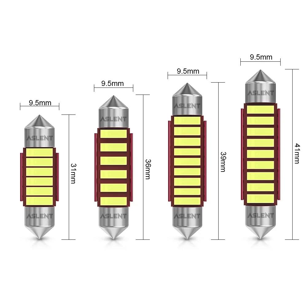 6X Festoon Led C5W 31 36 39 41mm Car Lights Canbus 7020SMD Dome Light 12V 4000K 6000K Warm White Crystal Blue License Plate Lamp Dome Lights 6