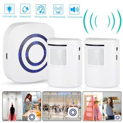 Wireless Motion Sensor Alarm Chime Motion Detector Alert with 2 Sensor And 1 Receiver Security Driveway Alarm Outdoor Doorbell System