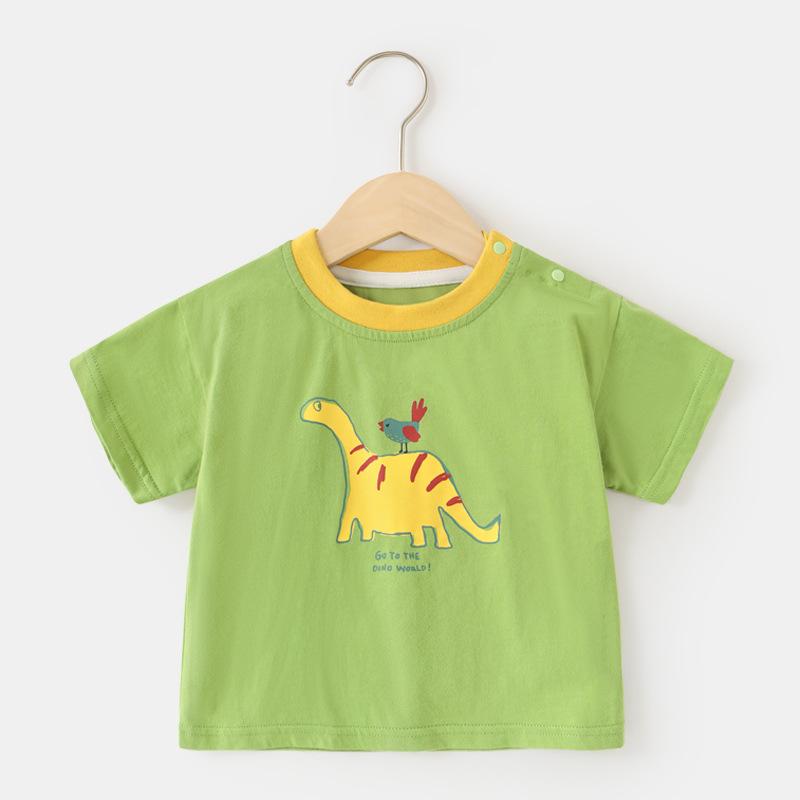 

Одежда для малышей, повседневные футболки с короткими рукавами, летняя одежда для мальчиков и девочек, детские летние топы с половиной рукавов 120cm