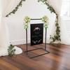 Elegant Black Wedding Welcome Sign Stand 75x50x110cm - Free Standing Advertising Display Rack for Ceremony, Reception & Events
