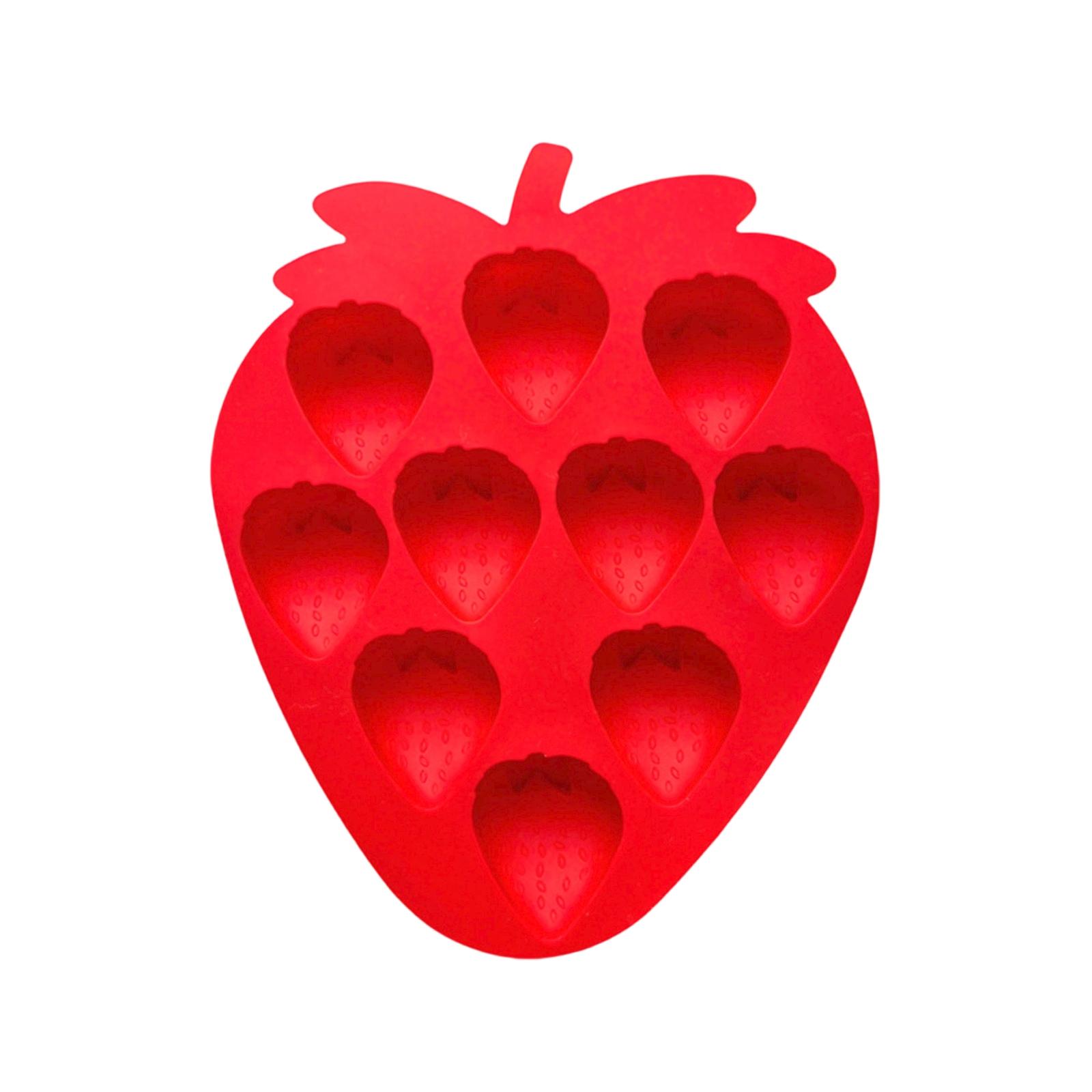 

Silicone Strawberry Shaped Ice Cube Tray Mold for DIY Chocolate Candy Baking Mold Flexible Non-Stick Strawberry Ice Mold for Kitchen One Size червоний