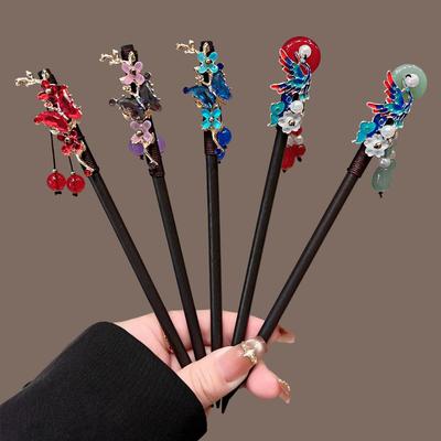 Elegante Haarnadel mit He Mu Quaste im Hanfu-Stil für Hochsteckfrisuren