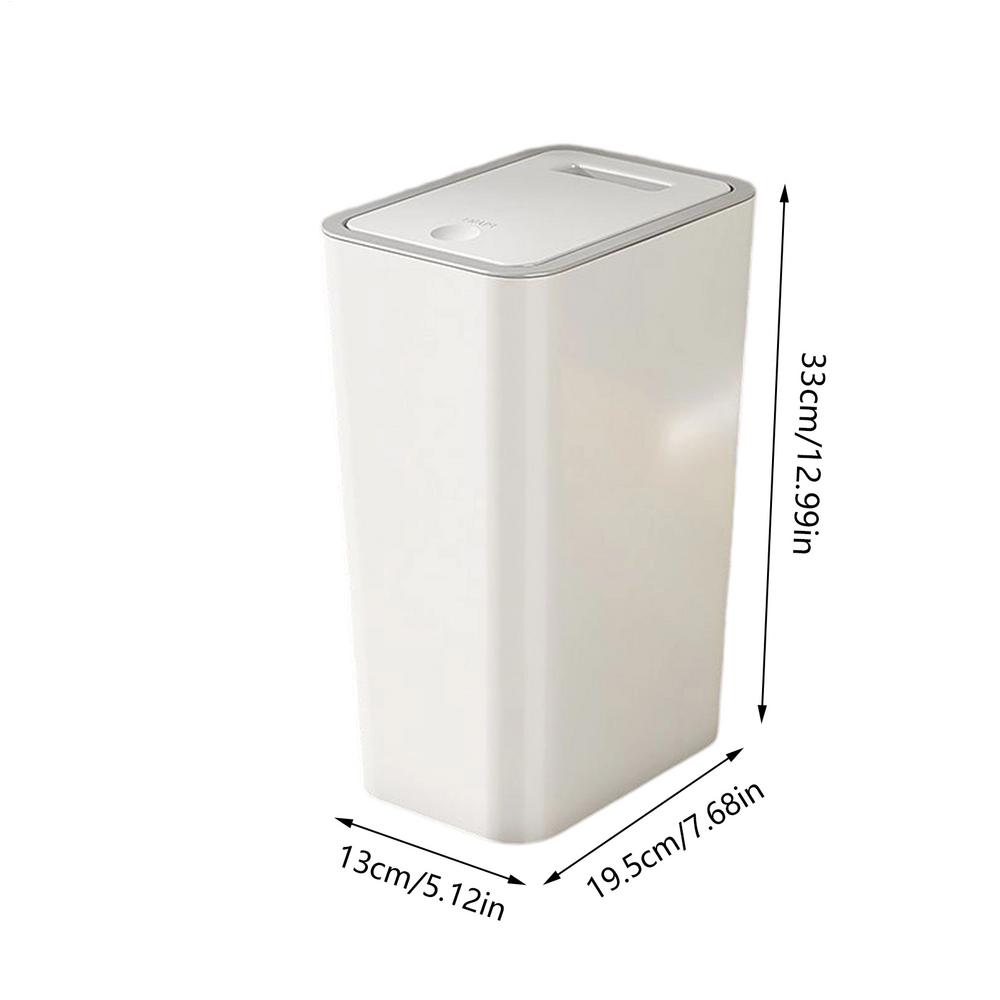 

Garbage Can with Lid Kitchen Trash Can Wastebasket Wastebasket Compact 10L Dustbin for Dorm Corner Bedroom Indoor Sink Home белый