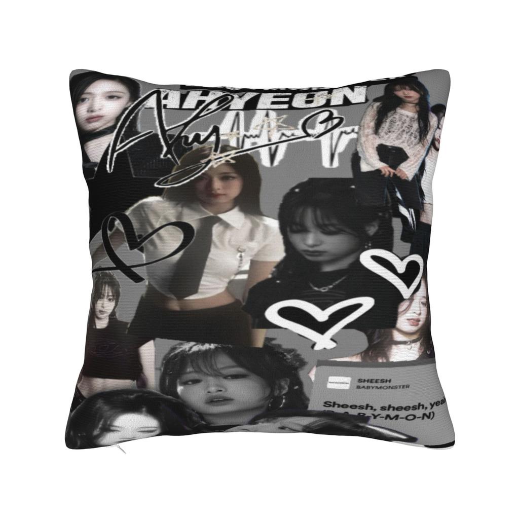 Měkký a Sladký Domov AHYEON babymonsters kpop Dekorace Povlaky na Polštáře Merch Povlak na Polštář Zip Více Velikostí